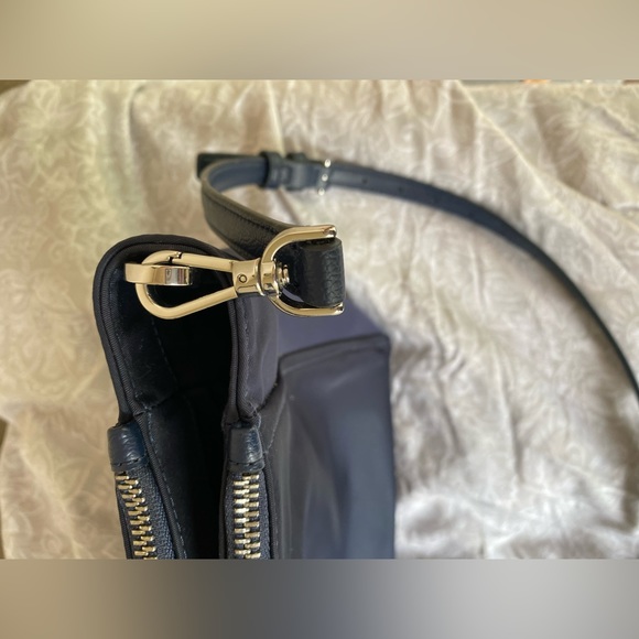 Kate Spade NY DAWN BREEZY MEDIUM SATCHE Navy Blue Crossbody Strap Nylon Bag - Picture 4 of 10